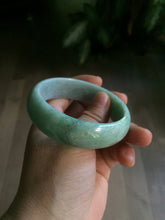 Load image into Gallery viewer, 55.4mm type A 100% Natural green Jadeite Jade bangle E67
