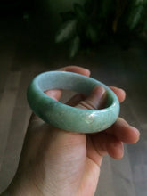 Load image into Gallery viewer, 55.4mm type A 100% Natural green Jadeite Jade bangle E67
