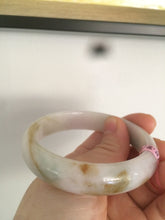 Load image into Gallery viewer, 53.5mm 100% natural Type A green/brown/purple jadeite jade bangle B33
