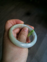 Load image into Gallery viewer, 51.5mm certified 100% natural Type A green/yellow oval jadeite jade bangle e68-8540
