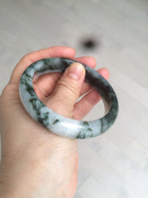 Load image into Gallery viewer, 57.8mm certified  100% natural dark green/white foggy mountains jadeite jade bangle AD94-0654
