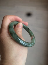 Load image into Gallery viewer, 53.3mm certified Type A 100% Natural watery dark green/black Jadeite Jade bangle C26-1722
