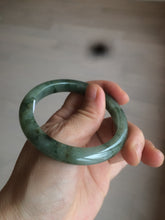 Load image into Gallery viewer, 53.3mm certified Type A 100% Natural watery dark green/black Jadeite Jade bangle C26-1722
