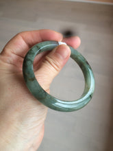 Load image into Gallery viewer, 53.3mm certified Type A 100% Natural watery dark green/black Jadeite Jade bangle C26-1722
