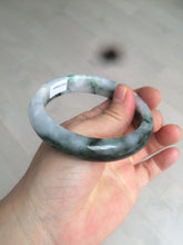 Load image into Gallery viewer, 57.8mm certified  100% natural dark green/white foggy mountains jadeite jade bangle AD94-0654
