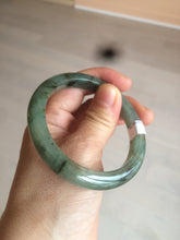 Load image into Gallery viewer, 53.3mm certified Type A 100% Natural watery dark green/black Jadeite Jade bangle C26-1722
