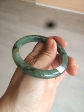 Load image into Gallery viewer, 53.3mm certified Type A 100% Natural watery dark green/black Jadeite Jade bangle C26-1722
