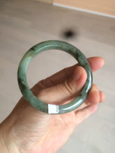 Load image into Gallery viewer, 53.3mm certified Type A 100% Natural watery dark green/black Jadeite Jade bangle C26-1722
