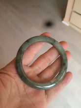 Load image into Gallery viewer, 53.3mm certified Type A 100% Natural watery dark green/black Jadeite Jade bangle C26-1722
