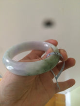 Load image into Gallery viewer, Sale! 58.6 mm certificated Type A 100% Natural green/light purple/brown(福禄寿) Jadeite Jadeite Jade bangle Q97-7814
