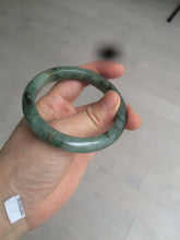 Load image into Gallery viewer, 53.3mm certified Type A 100% Natural watery dark green/black Jadeite Jade bangle C26-1722
