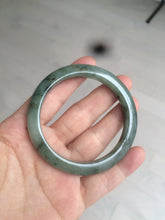 Load image into Gallery viewer, 53.3mm certified Type A 100% Natural watery dark green/black Jadeite Jade bangle C26-1722
