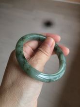 Load image into Gallery viewer, 53.3mm certified Type A 100% Natural watery dark green/black Jadeite Jade bangle C26-1722
