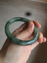 Load image into Gallery viewer, 53.3mm certified Type A 100% Natural watery dark green/black Jadeite Jade bangle C26-1722
