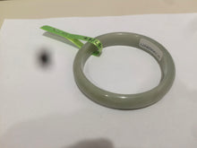 Load image into Gallery viewer, 49.5mm Type A 100% Natural icy light green oval Jadeite Jade bangle L109
