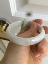 Load image into Gallery viewer, 55.7mm certified Type A 100% Natural white/yellow Jadeite Jade bangle E57-7572
