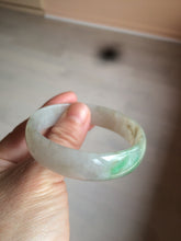 Load image into Gallery viewer, 52.7mm Type A 100% Natural icy sunny green/purple/gray/black Jadeite Jade bangle AT49
