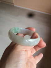 Load image into Gallery viewer, 52.7mm Type A 100% Natural icy sunny green/purple/gray/black Jadeite Jade bangle AT49
