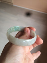 Load image into Gallery viewer, 52.7mm Type A 100% Natural icy sunny green/purple/gray/black Jadeite Jade bangle AT49
