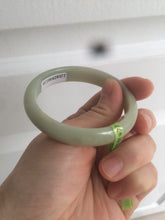 Load image into Gallery viewer, 49.5mm Type A 100% Natural icy light green oval Jadeite Jade bangle L109
