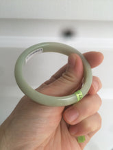 Load image into Gallery viewer, 49.5mm Type A 100% Natural icy light green oval Jadeite Jade bangle L109
