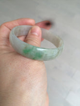 Load image into Gallery viewer, 52.7mm Type A 100% Natural icy sunny green/purple/gray/black Jadeite Jade bangle AT49
