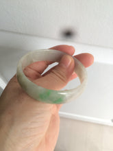 Load image into Gallery viewer, 52.7mm Type A 100% Natural icy sunny green/purple/gray/black Jadeite Jade bangle AT49
