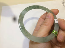 Load image into Gallery viewer, 55.5mm certified Type A 100% Natural icy green super thin Jadeite bangle R56-8420
