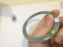 Load image into Gallery viewer, 55.5mm certified Type A 100% Natural icy green super thin Jadeite bangle R56-8420
