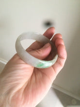 Load image into Gallery viewer, 52.7mm Type A 100% Natural icy sunny green/purple/gray/black Jadeite Jade bangle AT49
