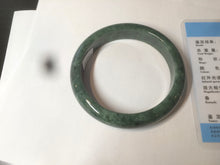 Load image into Gallery viewer, 58mm Certified Type A 100% Natural spinach green/black Jadeite Jade bangle S41-9254
