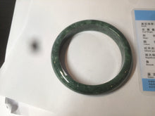 Load image into Gallery viewer, 58mm Certified Type A 100% Natural spinach green/black Jadeite Jade bangle S41-9254
