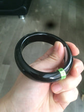 Load image into Gallery viewer, 54mm certified 100% Natural dark green/black nephrite Hetian Jade bangle HT3-4613
