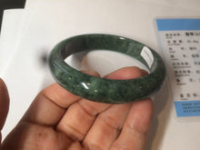 Load image into Gallery viewer, 58mm Certified Type A 100% Natural spinach green/black Jadeite Jade bangle S41-9254
