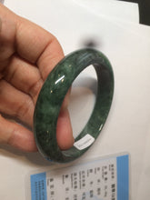 Load image into Gallery viewer, 58mm Certified Type A 100% Natural spinach green/black Jadeite Jade bangle S41-9254
