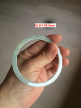 Load image into Gallery viewer, 58-60mm Type A 100% Natural icy light green/white/purple flat thin style Jadeite bangle group GL6
