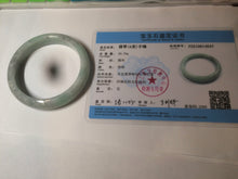 Load image into Gallery viewer, 58mm Certified Type A 100% Natural sunny green/gray Jadeite Jade bangle C62-4547
