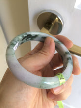 Load image into Gallery viewer, 56.8mm certificated Type A 100% Natural white/green/purple Jadeite Jade bangle E47-6211

