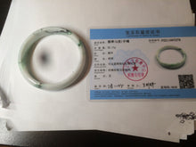 Load image into Gallery viewer, 61.3mm Certified Type A 100% Natural sunny green/white/light purple jadeite Jade bangle S45-7278
