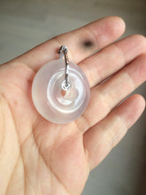 Load image into Gallery viewer, 29/31mm 100% natural icy clear light yellow/white/purple agate safety guardian donut pendant CB23 Add on item
