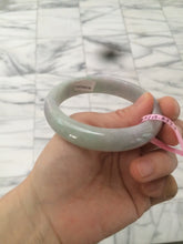 Load image into Gallery viewer, 58.5mm Certified Type A 100% Natural light green/purple/gray Jadeite Jade bangle B52-3785
