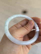 Load image into Gallery viewer, 55.7mm certified 100% natural green/white/purple round cut jadeite jade bangle E52-5262
