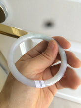 Load image into Gallery viewer, 55.7mm certified 100% natural green/white/purple round cut jadeite jade bangle E52-5262
