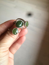 Load image into Gallery viewer, 100% Natural dark green nephrite (碧玉) Hetian Jade ring HT66 (adjustable size)
