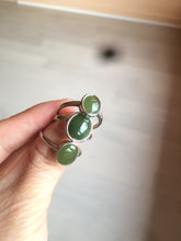 Load image into Gallery viewer, 100% Natural dark green nephrite (碧玉) Hetian Jade ring HT66 (adjustable size)
