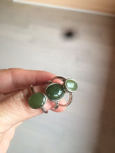 Load image into Gallery viewer, 100% Natural dark green nephrite (碧玉) Hetian Jade ring HT66 (adjustable size)
