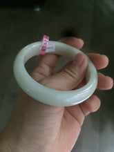 Load image into Gallery viewer, 57.2mm certified Type A 100% Natural light green/white Jadeite Jade bangle  AB21-6215
