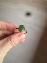 Load image into Gallery viewer, 100% Natural dark green nephrite (碧玉) Hetian Jade ring HT66 (adjustable size)
