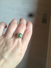 Load image into Gallery viewer, 100% Natural dark green nephrite (碧玉) Hetian Jade ring HT66 (adjustable size)
