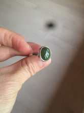 Load image into Gallery viewer, 100% Natural dark green nephrite (碧玉) Hetian Jade ring HT66 (adjustable size)
